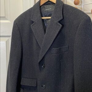 Jones New York - Wool Cashmere Blend Old Money Bitton Down - Black - 44T